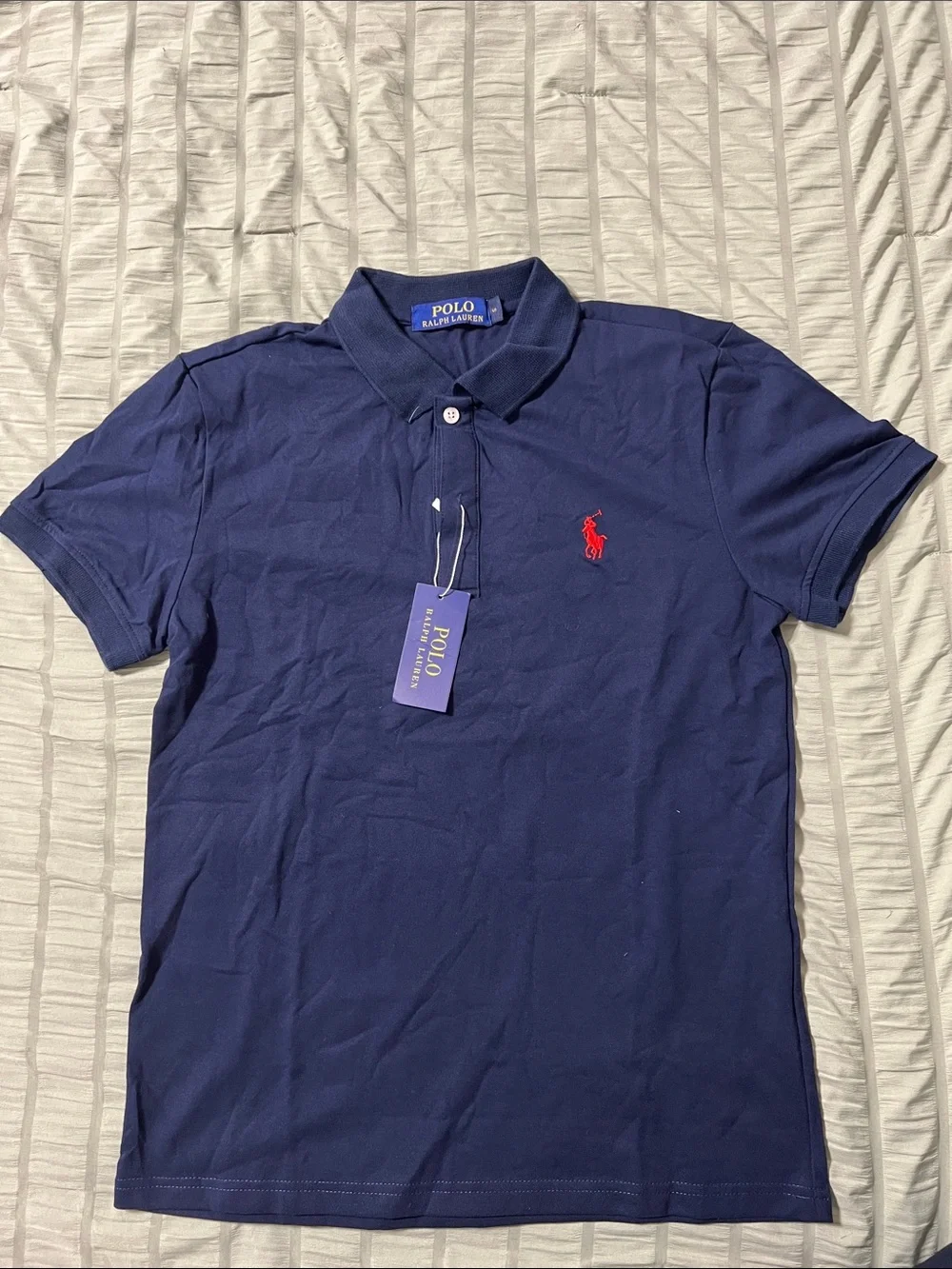 Polo by Ralph Lauren Navy Short-Sleeve Polo with Red Pony
